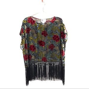 Maggie Sweet velvet burn out floral top